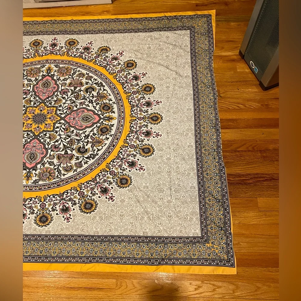 Yellow and blue boho tapestry